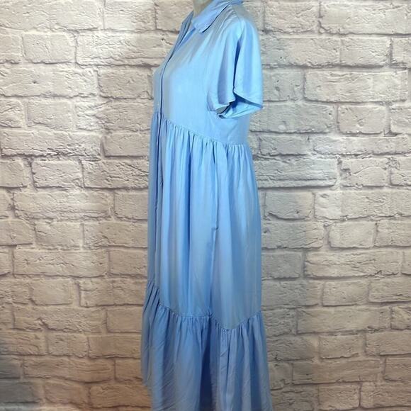 Zara collared ruffle midi dress - Picture 3 of 9